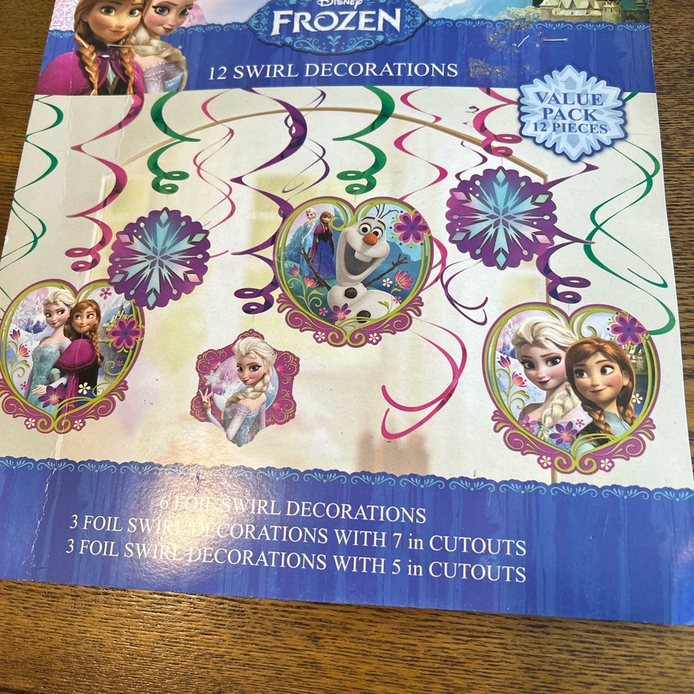Disney Frozen Party Decorations - 12 Swirl Decorations - UNOPENED